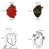 Organ Heart Enamel Pin Starry Heart Brave Cats Bloodthirsty Hug Brooches Bag Clothes Lapel Pin Badge Medical Jewelry Gift Doctor